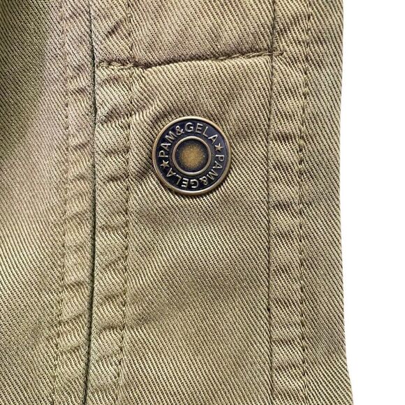 Pam & Gela x Revolve Snap Leg Cargo Crop Jogger Pants in Army Green Size P |  XS - Picture 7 of 13